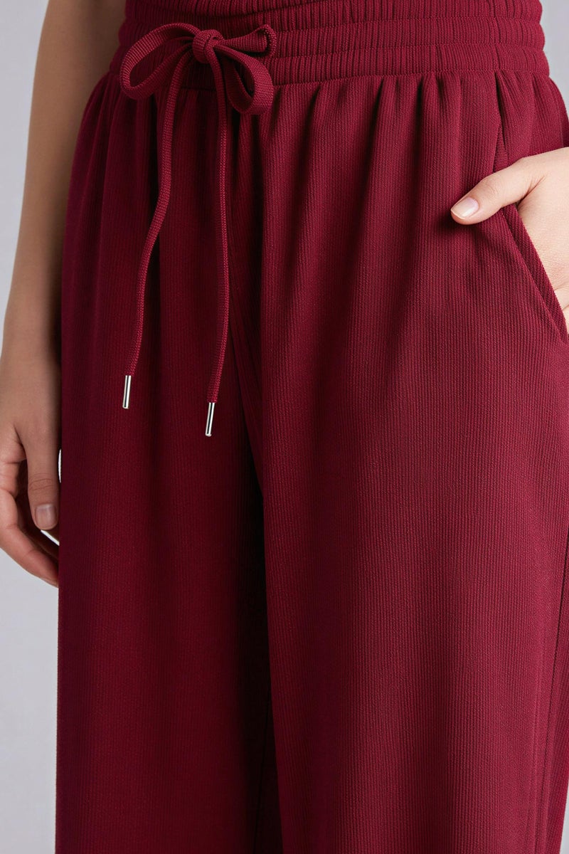 DeFacto Red Woman Straight Fit Trousers Casual - Image 3